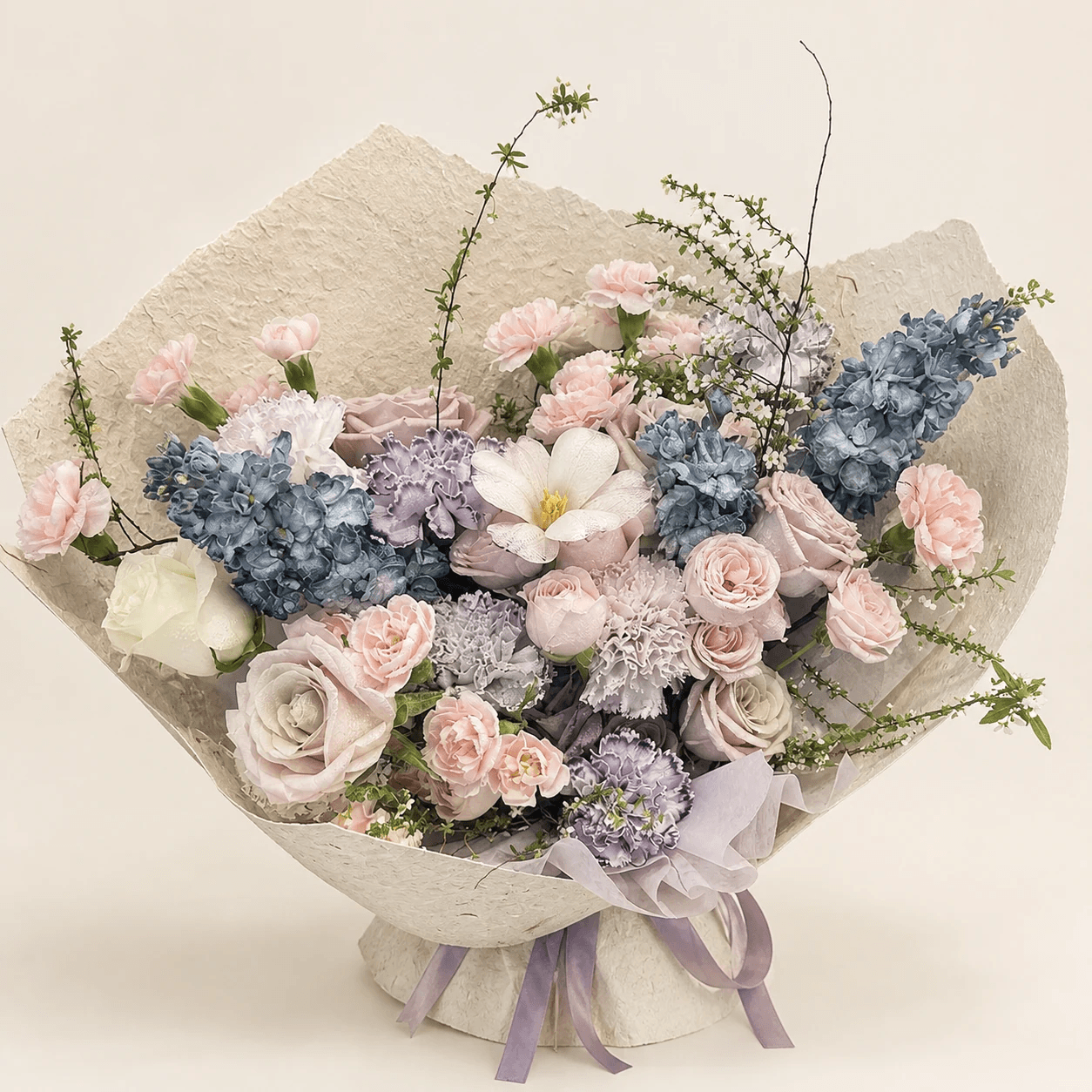 煙粉花園｜粉紫混合香氛花
