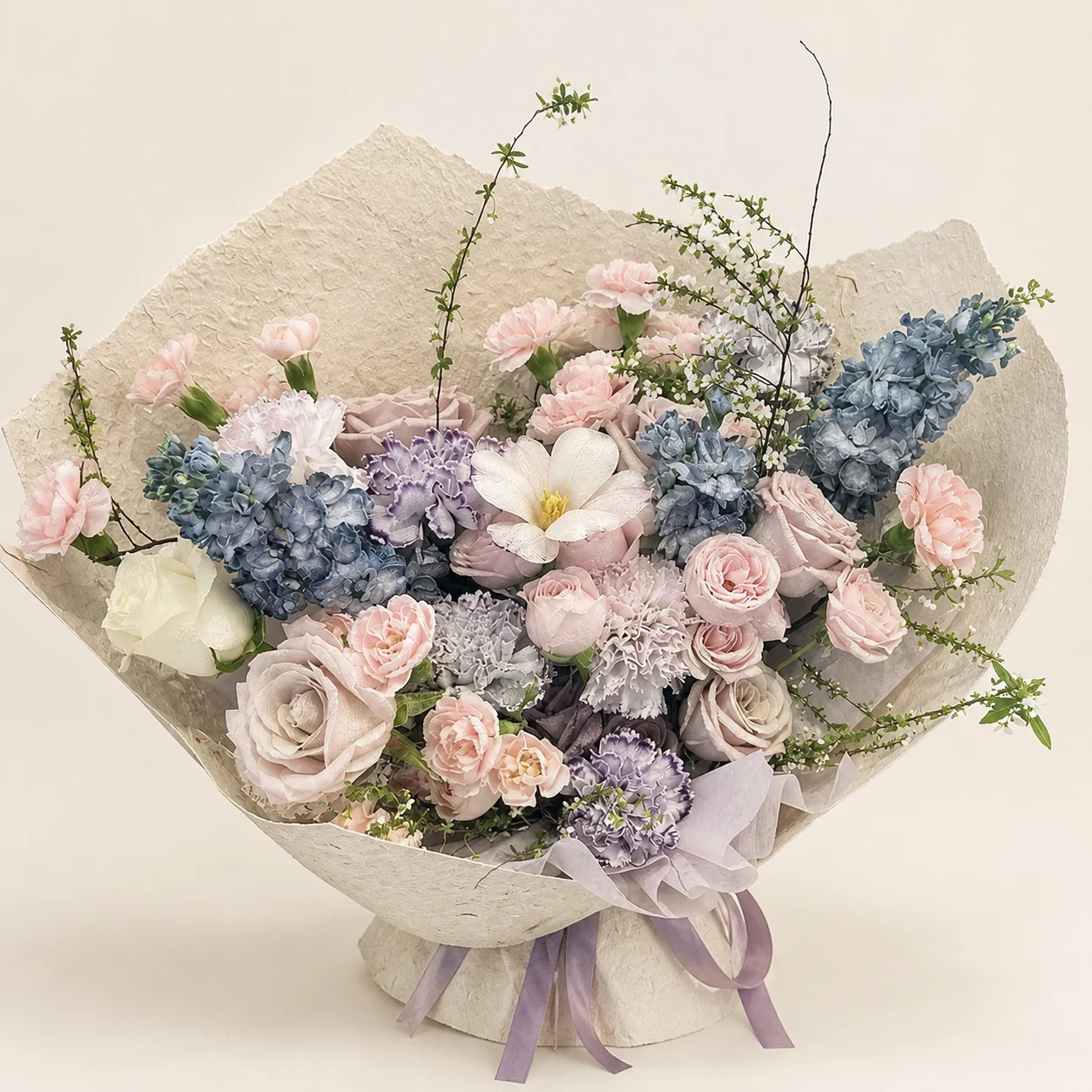 煙粉花園｜粉紫混合香氛花